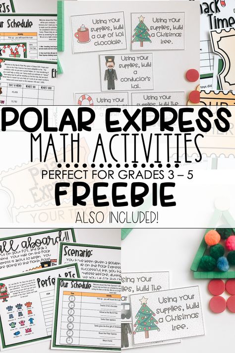 Polar Express Steam Activities, Polar Express Worksheets Free Printable, Polar Express Math Activities, Polar Express Activities 3rd Grade, Polar Express Bingo, Free Polar Express Printables, Polar Express Classroom Activities, Polar Express Day At School, Polar Express Lesson Plans