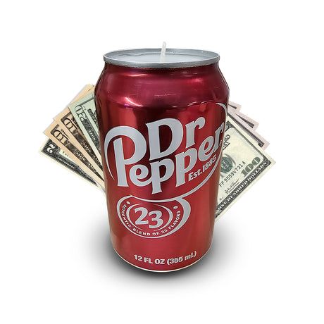 Pepper Candle, Upcycled Cans, Cash Money Candles, Doctor Pepper, Candle Jewelry, Dr Pepper Soda, Cash Candles, Candles With Jewelry Inside, Beer Candle