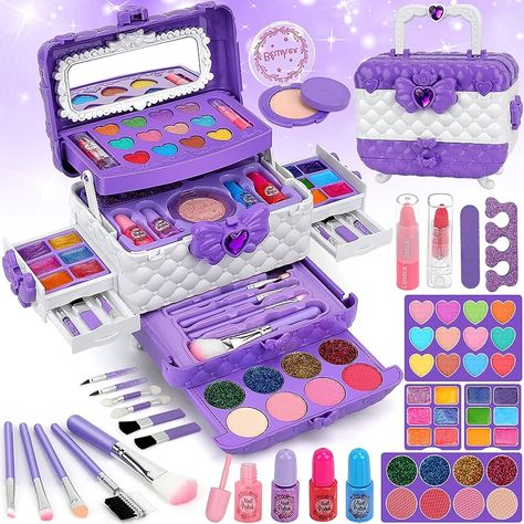 Purple Toys, Make Up Toys, Girls Makeup Set, Kids Makeup Kit, Makeup Toys, Makeup Kit For Kids, Cosmetic Sets, Kids Makeup, Makeup Set