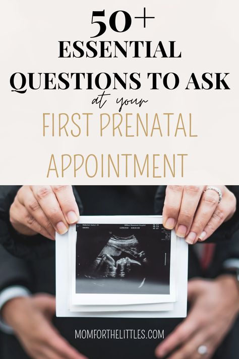 Essential Questions to Ask at Your First Prenatal Appointment - MOM FOR THE LITTLES Prenatal Appointment Questions, First Prenatal Appointment Questions, Questions For First Prenatal Visit, Questions To Ask Obgyn First Appointment, Prenatal Appointment Schedule, Questions To Ask At First Prenatal Visit, Pregnancy Planning Resources, First Prenatal Visit, First Prenatal Appointment