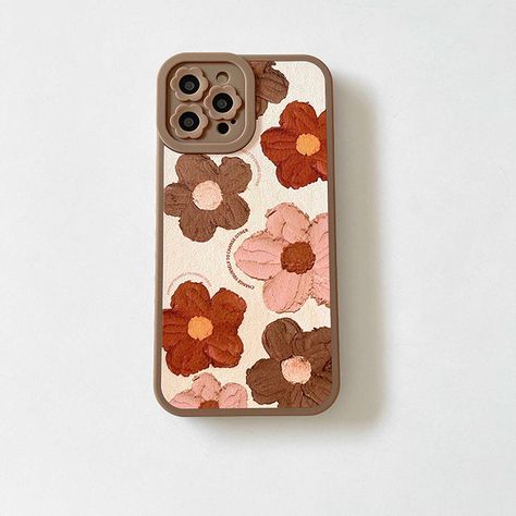 Flower Camera, Creative Iphone Case, Art Iphone Case, Artsy Outfit, Brown Flowers, Pretty Phone Cases, Floral Iphone, Retro Flowers, Iphone Cover