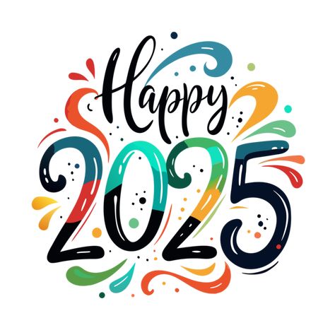 2025 Art Design, Happy New Year Design Ideas, New Year Design 2025, New Years 2025, 2025 Is My Year, New Year Design Graphic, New Year White Background, 2025 Happy New Year, 2025 New Year Design