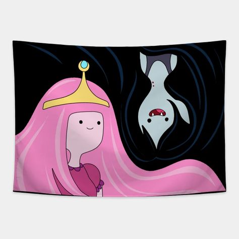 Princess Bubblegum and Marceline - Princess Bubblegum And Marceline - Tapestry | TeePublic Bubblegum And Marceline, Marceline And Princess Bubblegum, Marceline And Bubblegum, Princess Bubblegum, Tapestry Design, Bubble Gum, Adventure Time, Dorm Rooms, Wall Hangings