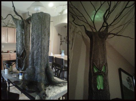 Transform your home into a haunted house for #Halloween, complete with a haunted forest! #QUIK-TUBE® #BuildingForms #WhatAmericaIsMadeOf  #DIY #HolidayDecor #Halloween #HauntedHouse #TrickOrTreat Haunted Tree, Haunted Forest, Halloween Trees, Halloween Decorations Indoor, Halloween Inspiration, Halloween Props, Halloween Projects, Fete Halloween, Samhain