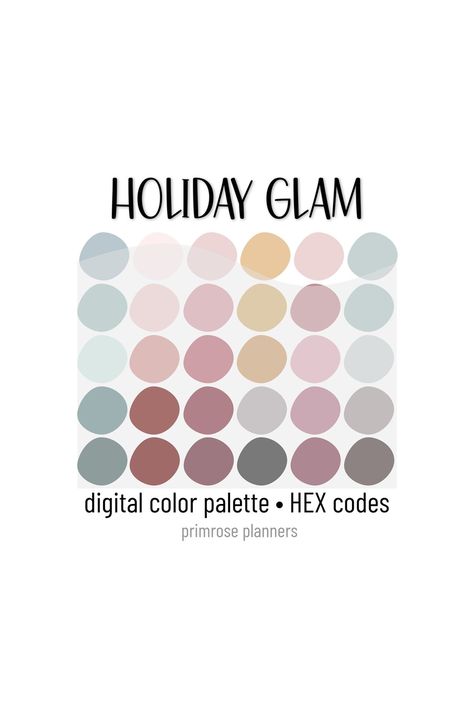 Holiday Glam Digital Color Palette Color Chart Goodnotes - Etsy Winter Pallet Color, Soft Winter Color Palette, Color Palette Winter, Aesthetic Color Palettes, Winter Colour Palette, Color Palette Hex Codes, Digital Color Palette, Soft Color Palette, Winter Colours