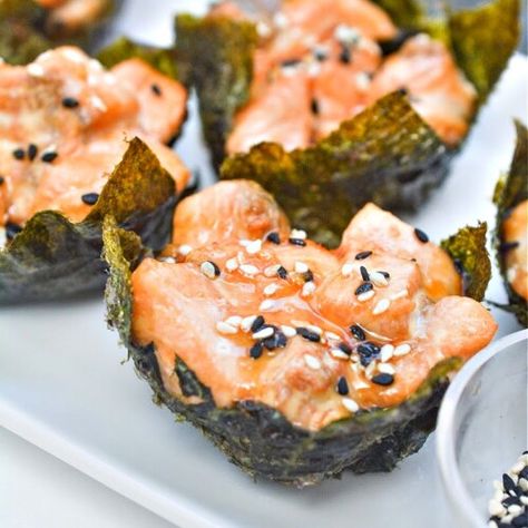 Keto TikTok Salmon Sushi Nori Cups - Stylish Cravings Keto Salmon Sushi, Nori Cups, Salmon Cups, Salmon Sushi Cups, Chicken Broccoli Pasta Casserole, Sushi Cups, Egg Sushi, Stylish Cravings, Sushi Nori