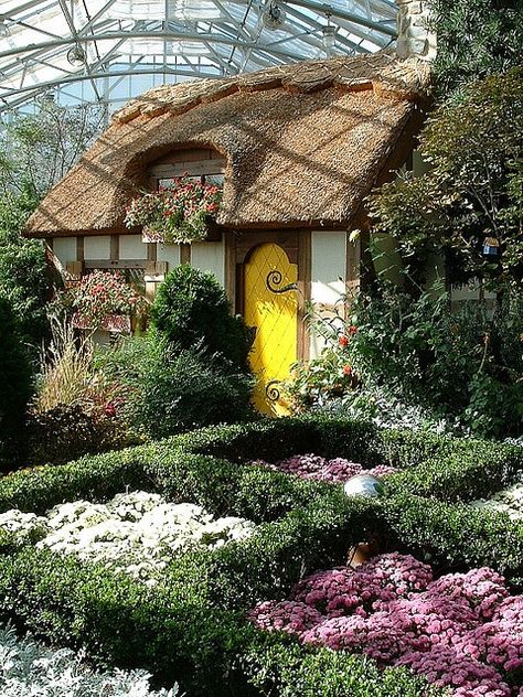 X Thatched cottage inside the conservatory at Lewis Ginter Botanical Garden in Richmond, Virginia X Roof Playground, Lewis Ginter Botanical Garden, Cute Cottages, Fairytale Cottage, Quaint Cottage, Virginia Is For Lovers, Thatched Cottage, Dream Cottage, Thatched Roof