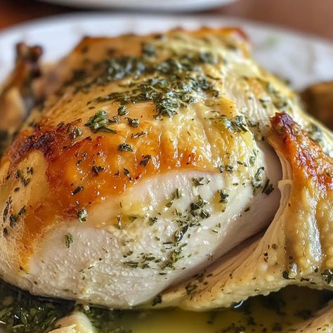 Herb Butter Turkey Recipe Herbed Butter For Turkey, Herb Butter Turkey, Butter Basted Turkey, Turkey Whole, Basting A Turkey, Butter Turkey, Turkey Roasting, Turkey Seasoning, Brunch Salad