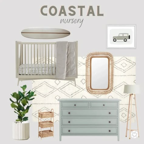 Coastal decor for nursery Nautical Theme Nursery Gender Neutral, Costal Nursery Ideas Boy, Preppy Gender Neutral Nursery, Nautical Neutral Nursery, Beach Neutral Nursery, Gender Neutral Nautical Nursery, Coastal Modern Nursery, Nautical Nursery Paint Colors, Coastal Nursery Decor