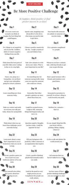 30 Day Be More Positive Challenge: Be Happier, Think Positive, & Find Greater Success in 30 Days! - Les Naly Positive Challenge, Be More Positive, Rock Pictures, Happier Life, Visual Statements, Lists To Make, Feeling Down, Positive Thoughts, Self Esteem