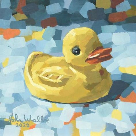 Rubber Duck Painting, Duck Painting, Gallery Website, Bee Art, Yellow Duck, Rubber Ducky, Daily Paintworks, Fine Art Gallery, Rubber Duck