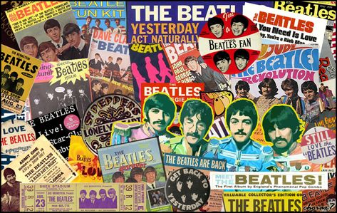 Image detail for -The Beatles Collage by ~choiax7 on deviantART Beatles Banner, Beatles Collage, The Beatles Yesterday, Beatles Wallpaper, Beatles Graphic, Beatles Love, Rock Band Posters, Beatles Fans, Beatles John