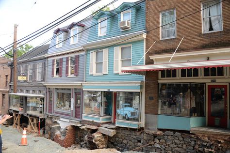 Historic Ellicott City, Maryland, has started making headway in the recovery effort after disastrous flooding damaged the heart of the town. Ellicott City Maryland, Downtown Frederick Maryland, Maryland Ocean City, Ocean City Maryland Beach, Street Pics, Ellicott City, Johnstown Flood, Ocean City Maryland, Water Damage