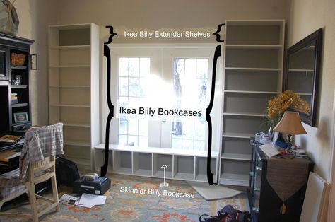 Billy Bookcase Built Ins Billy Ikea, Ikea Built In, Billy Bookcases, Billy Bookcase Hack, Ikea Billy Bookcase Hack, Ikea Bookcase, White Bookshelves, Ikea Bookshelves, Ikea Billy Bookcase