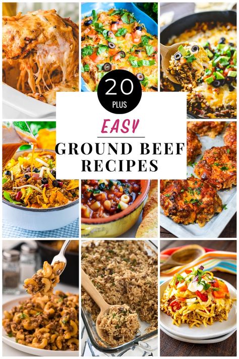 20 Plus Quick and Easy Ground Beef Recipes to get a delicious dinner on the table! Hamburger meat can be a lifesaver for simple meals to feed the family! #GroundBeefRecipes #HamburgerRecipes #GroundBeef Quick Hamburger Recipes, Canned Beef Recipe, Hamburger Recipes For Dinner, Hamburger Meat Recipes Easy, Hamburger Dinner Ideas, Beef Recipes Easy Dinners, Quick Ground Beef Recipes, Easy Ground Beef Recipes, Cooking With Ground Beef