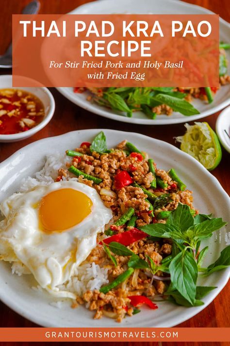 Pad Kra Pao Recipe, Pad Ka Prao Recipe, Recipes With Oyster Sauce, Stir Fried Pork, Pao Recipe, Pad Kra Pao, Street Food Stall, 2023 Meals, Thai Pad