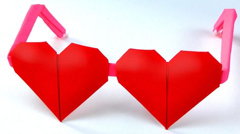 I show how to make origami glasses out of paper without glue. Valentine's Day easy DIY - How to fold best paper hearts sunglasses origami. Interesting paper crafts ideas with valentines. Simple Paper Heart Glasses tutorial. #origamiglasses #paperglasses #glasses #heart #origamiheart #paperheart #origami #papercraft #valentine #valentines #valentinesday2023 #valentinesday #valentinesdaygift #сердечко #валентинка #деньвлюбленных #поделки #DIY Origami Glasses, Paper Sunglasses, Glasses Tutorial, Paper Glasses, Heart Glasses, Origami Heart, How To Make Origami, How To Fold, Make Paper