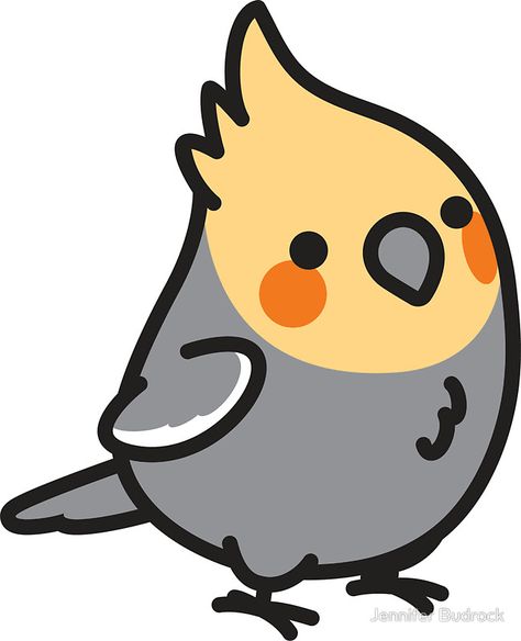 Chubby Cockatiel #birds #cockatiel #calopsita #passaros Tumblr Stickers, Kawaii Doodles, Arte Inspo, Kawaii Animals, Dessin Adorable, Kawaii Stickers, Animal Stickers, Sticker Ideas, Cute Birds