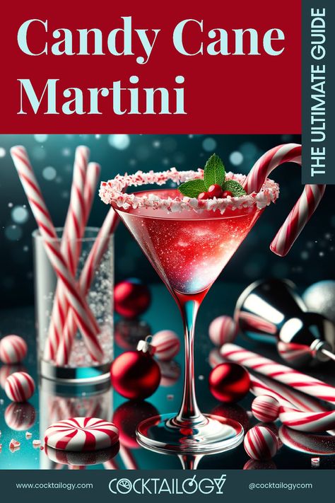 Candy Cane Martini cocktail Peppermint Martini Vodka, Chocolate Christmas Cocktails, Peppermint Chocolate Martini, Candy Cane Drink, Peppermint Christmas Cocktails, Christmas Inspired Cocktails, Candy Cane Christmas Punch, White Chocolate Liqueur Recipes, Candy Cane Drinks