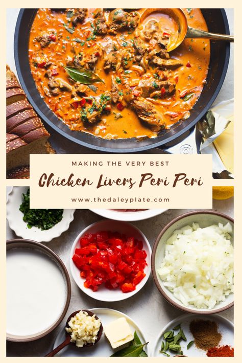 Best Chicken Livers Recipe, Chicken Livers Peri Peri South Africa, Peri Peri Livers Recipe, Chicken Liver Peri Peri Recipe, Creamy Peri Peri Chicken Livers, Chicken Liver Curry Recipe, Chicken Liver Dinner Ideas, Chicken Liver Curry, Nandos Chicken Livers Recipe