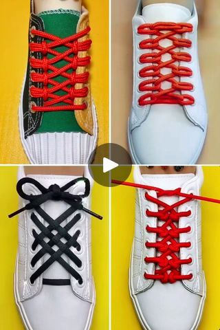 Viral Video Shows How To Tie Shoe Laces The Easiest Way | How to tie Shoelaces, Top creative shoes lace styles #viral | By Art & Craft | Hello everyone, put the lace
straight through as such and then make loops on the side of
it through each of the holes as you can see we have done in the
video. Continue to do this until we reach the top and then
once you reach the top, bring it out through the other side
loop. Alternate between them as such until you reach the base
and then do the same for both of them. This way it will be
crisscross on either side and the sides will have some sort
of lace to them as well. Tie a knot and a bow to it once you
are done. Next bring both of them through a crisscross at
the top as such. Bring them through the bottom and then
keep doing this until you reach the Ways To Tie Shoelaces, Tie Not, Ways To Lace Shoes, How To Tie Shoes, Tie A Knot, Creative Shoes, Lace Styles, Tie Shoelaces, Viral Video