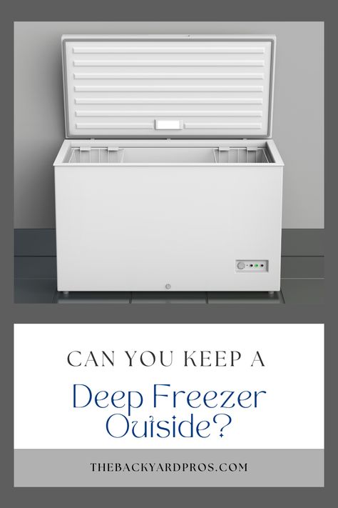 Indoor or outdoor? The great deep freezer debate unfolds! Discover the surprising truth about keeping a deep freezer outside. We'll weigh the advantages of extra space and accessibility against the risks of temperature fluctuations and potential damage. Make an informed decision about the perfect spot for your freezer! Click here to explore the ultimate guide to deep freezer placement and find out if the great outdoors is the right fit." Outdoor Deep Freezer Cover, Outdoor Freezer Storage, Hidden Chest Freezer, Outdoor Freezer Cover, Deep Freezer Makeover, Hiding A Deep Freezer, Deep Freezer Cover, How To Hide Deep Freezer, Hiding Deep Freezer