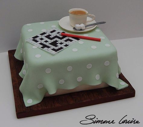 80th Birthday Cake For Grandma, Crossword Cake, 75 Birthday Cake, 90th Birthday Cakes, 80 Birthday Cake, Dessert Packaging, Torte Cake, Birthday Cakes For Men, Fondant Decorations