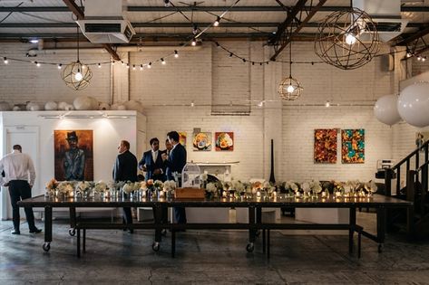 Industrial Art Gallery, Art Galleries Architecture, Woodland Wedding Inspiration, Art Gallery Wedding, Peonies And Hydrangeas, Venue Decorations, Modern Restaurant, Wedding Reception Venues, Trendy Art