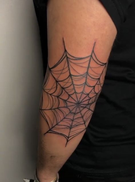 Spider Web Tattoo Elbow Men, Spiderweb Tattoo On Elbow, Spiderweb Elbow Tattoo Women, Pajeczyna Tattoo, Spiderweb Tattoo Shoulder, Knee Spider Web Tattoo, Spider Web Shoulder Tattoo, Elbow Spider Web Tattoo, Spider Web Tattoo Knee