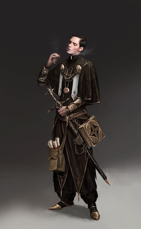 Dnd Cleric, Dishonored, Dungeons And Dragons Characters, Dnd Art, Character Design Male, Fantasy Inspiration, Dnd Characters, Dark Fantasy Art, Fantasy Character Design