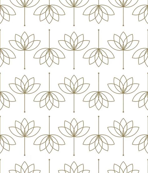 Premium Vector | Seamless pattern with a stylized lotus flowers. Lotus Seamless Pattern, Lotus Pattern Design, Lotus Graphic, Lotus Kolam, Lotus Embroidery, Patten Design, Lotus Flower Pattern, Lotus Wedding, Indian Lotus