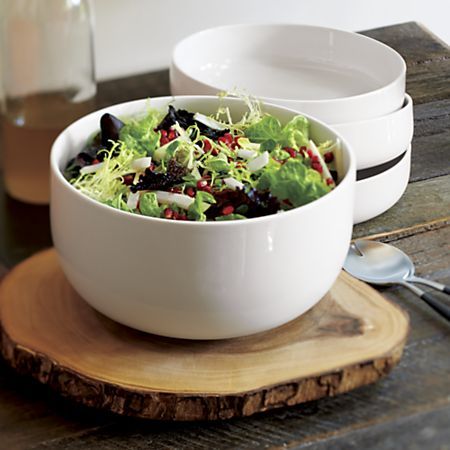 Toben 9" Serving Bowl - Crate & Barrel (and the low bowls too) Dinner Bowl, Hearty Salads, Dinner Bowls, Ceramic Dinnerware, Porcelain Dinnerware, Cool Kitchen Gadgets, Dish Sets, Kitchen Items, Kitchen Stuff