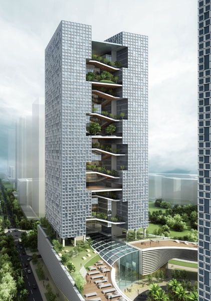 Highrise Buildings, Green Building Architecture, Place Aesthetic, Aesthetic Architecture, Architecture Drawing Plan, Concept Models Architecture, Facade Architecture Design, Residential Building Design, Conceptual Architecture