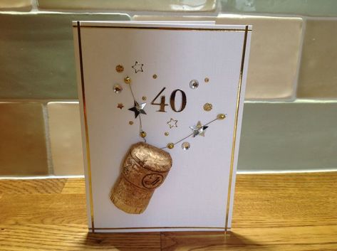 Diy 40th Birthday Card, 40th Birthday Card, Special Birthday Cards, 30th Birthday Cards, 40th Birthday Cards, Card Sentiments, Milestone Cards, Beautiful Handmade Cards, Wedding Anniversary Cards