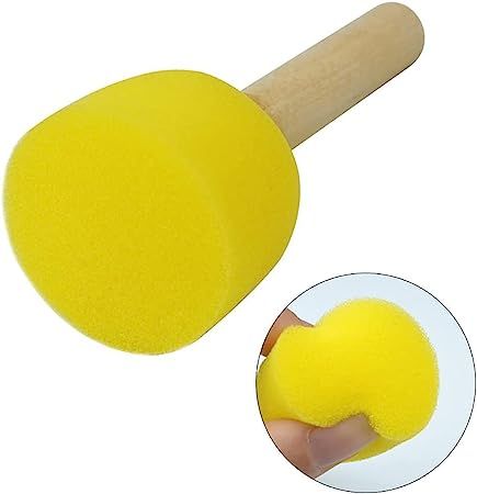 Amazon.com: 40 Pcs 1.5cm Foam Paint Brushes Round Sponge Brushes Kids Paint Sponges Acrylic Painting Sponges Wood Staining Sponges with Wood Handle Diy Sponges, Sponge Paint Brush, Art Supplies Gift, Paint Sponges, Sponge Painting, Graffiti Painting, Pottery Tools, Paint Print, Painting Tools