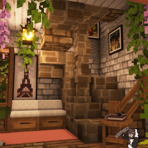 * 𝐂𝐡𝐞𝐫𝐫𝐲 𝐁𝐥𝐨𝐬𝐬𝐨𝐦 𝐇𝐨𝐛𝐛𝐢𝐭 𝐇𝐨𝐥𝐞 * 🌸🌿 This is my favorite part of the Cherry Blossom Hobbit Hole Interior, the cozy sitting area!! 🥺 Also the staircase fits perfectly into this smol space. I love it so much! ↳ 𝑻𝒆𝒙𝒕𝒖𝒓𝒆 𝑷𝒂𝒄𝒌𝒔: · ᴍɪᴢᴜɴᴏꜱ16ᴄʀᴀꜰᴛ · ꜱᴜᴘᴀ ʟɪʟɪᴇꜱ⠀⠀⠀⠀⠀⠀⠀⠀⠀⠀⠀⠀⠀⠀⠀⠀⠀⠀⠀⠀⠀⠀✨ · ᴀʟʟɪᴜᴍꜱ ᴛᴏ ʟᴀᴠᴇɴᴅᴇʀ⠀⠀⠀⠀⠀⠀⠀⠀⠀⠀⠀⠀⠀✨⠀⠀⠀⠀✨ · ᴍɪᴢᴜɴᴏꜱ16ᴄʀᴀꜰᴛ ᴄɪᴛ | · ɢᴀʀᴅᴇɴ ʙʀᴇᴇᴢᴇ ᴄɪᴛ · ɢʜᴏᴜʟᴄʀᴀꜰᴛ ᴄɪᴛ | · ɢʀᴀɴɴʏ'ꜱ ᴄᴏʀɴᴇʀ ᴄɪᴛ · ʙᴜꜱʜʏ ʟᴇᴀᴠᴇꜱ | · ʜᴀɴᴀɴᴀᴄʀᴀꜰᴛ ᴄɪᴛ · ᴇʀꜱᴛᴡʜɪʟᴇ ᴄɪᴛ | · Maeflowers CIT · ʜᴇʀɪᴛᴀɢᴇ ᴄɪᴛ | · ꜰʀᴇꜱʜ... Hobbit Hole Interior, Cozy Sitting Area, Minecraft Interior, Hobbit Hole, The Staircase, Minecraft House, Minecraft Stuff, Minecraft Builds, Cottagecore Aesthetic