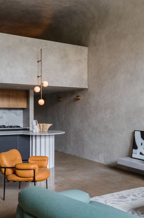 Brutalism Interior, Brutalist Interior, Open Plan Apartment, Glazed Walls, Australian Interior Design, Brutalist Design, Interior Design Awards, Interior Minimalista, Perfect Storm