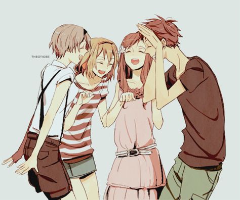 Anime Group Of Friends, Boy And Girl Drawing, Best Friend Wallpaper, Best Friend Drawings, Anime Group, Best Anime Drawings, Anime Friendship, Friend Cartoon, Friends Image