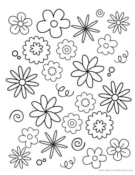 Floral Colouring Pages, Hospital Mural, Doodle Mug, Love Printables, Colouring Art, Pencil Drawings Of Flowers, Mindfulness Colouring, Doodle Art Flowers, Easter Coloring