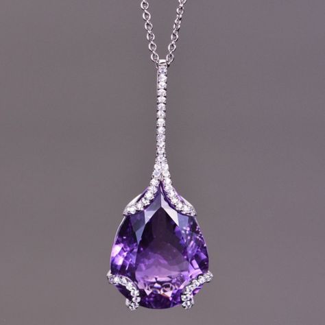 Nwt Purple Cubic Zirconia With White Cubic Zirconia Accents Necklace Material: Silver Plated Alloy, Cubic Zirconia Amethyst Serious Questions Only, Please.