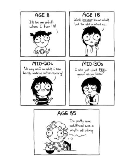 Goodreads | Adulthood Is a Myth (Sarah's Scribbles, #1) by Sarah Andersen — Reviews, Discussion, Bookclubs, Lists Saras Scribbles, Sarah Scribbles, Sarah Anderson Comics, Sarah's Scribbles, Sarah Andersen, The Awkward Yeti, Sarah Anderson, Comics Strips, 4 Panel Life