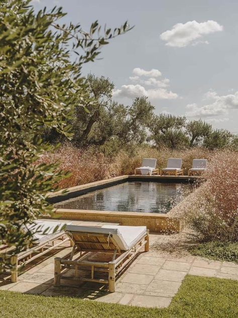 A renovated old stone house offers a charming getaway in Southern Italy Garden Maintenance, Southern Italy, Old Farmhouse, Outdoor Swimming, Outdoor Dining Area, Stone House, Pool Designs, Elle Decor, Puglia