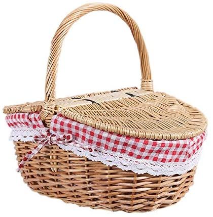 Katigan Country Style Wicker Picnic Basket Hamper with Lid and Handle & Liners for Picnics, Parties and BBQs: Amazon.ca: Home & Kitchen Hamper With Lid, Organizing Linens, Basket Hamper, Outdoor Shopping, Wicker Picnic Basket, Living Room Organization, Home Decor Baskets, Picnic Time, Basket Organization