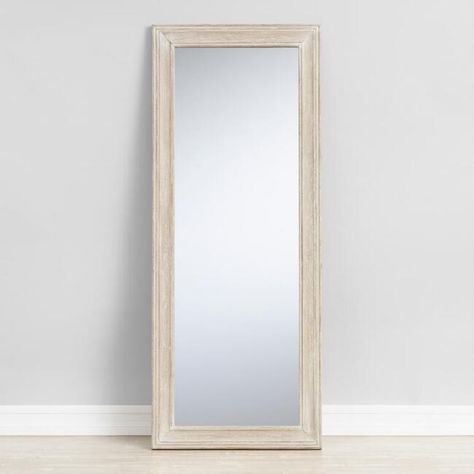 Whitewash Paige Full Length Mirror - v1 Wooden Room, Body Mirror, Simple Room, Closet Accessories, Comfortable Pillows, Gorgeous Bedrooms, Bedroom Mirror, Standing Mirror, Full Length Mirror