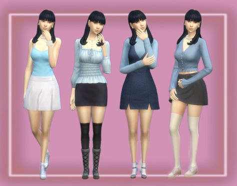 Ts4 no cc outfits, my Id is Yuna_licht #ts4 #sims4 #sims4outfits #lookbook Sims 4 Base Game Outfits Ideas Y2k, Sims No Cc Outfits, Base Game Sims 4 Outfits, Sims No Cc, The Sims 4 Outfit Ideas No Cc, Sims Outfits No Cc, Sims4 Outfits No Cc, Sims 4 Outfit Ideas No Cc, Sims 4 Outfits No Cc