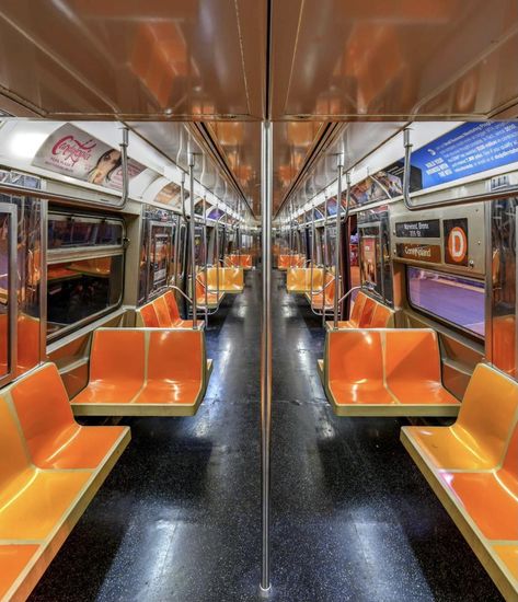 Car Interior Vintage, Micah Core, Fashion Set Design, Mta Subway, Subway Car, New York Subway, Subway Train, Interior Vintage, Nyc Subway