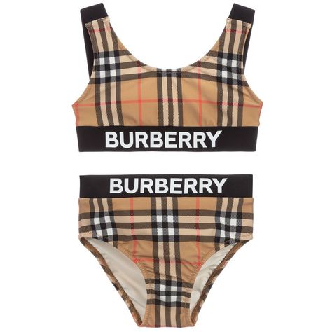 Burberry Bathing Suit, Burberry Swim, Polo Ralph Lauren Kids, Burberry Kids, Long Sleeve Swimsuit, Striped Swimsuit, Print Swimwear, Pink Hat, Beach Pants