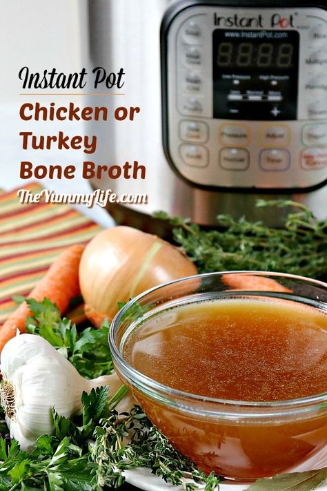 Bone Broth In Instant Pot, Broth In Instant Pot, Bone Broth Instant Pot, Turkey Bone Broth, Pressure Cooker Turkey, Thanksgiving Soups, Make Bone Broth, Panini Recipes Chicken, Instant Pot Turkey