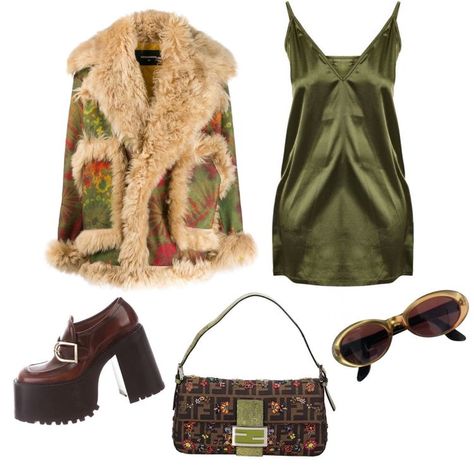 Fall Tone Outfits, 70s Earth Tones Outfit, Aquarius Rising Outfits, 2000s Fall Fashion, Whimsigothic Clothes, Whimsigothic Outfits, 2016 Polyvore, Suspicious Minds, Girl Y2k