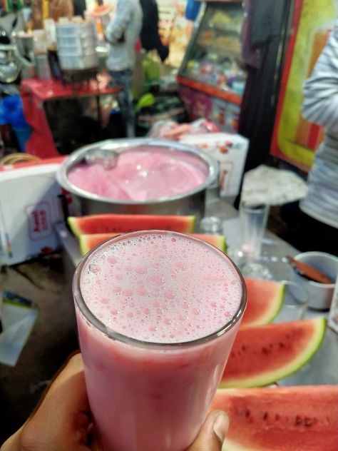 Drinks, Food, Dessert, Yummy Rooh Afza Aesthetic, Rooh Afza, Yummy Summer Drinks, Foodie Pics, Embroidery Hoop Wall Art, India Food, Summer Drink, Ice Cubes, Summer Drinks